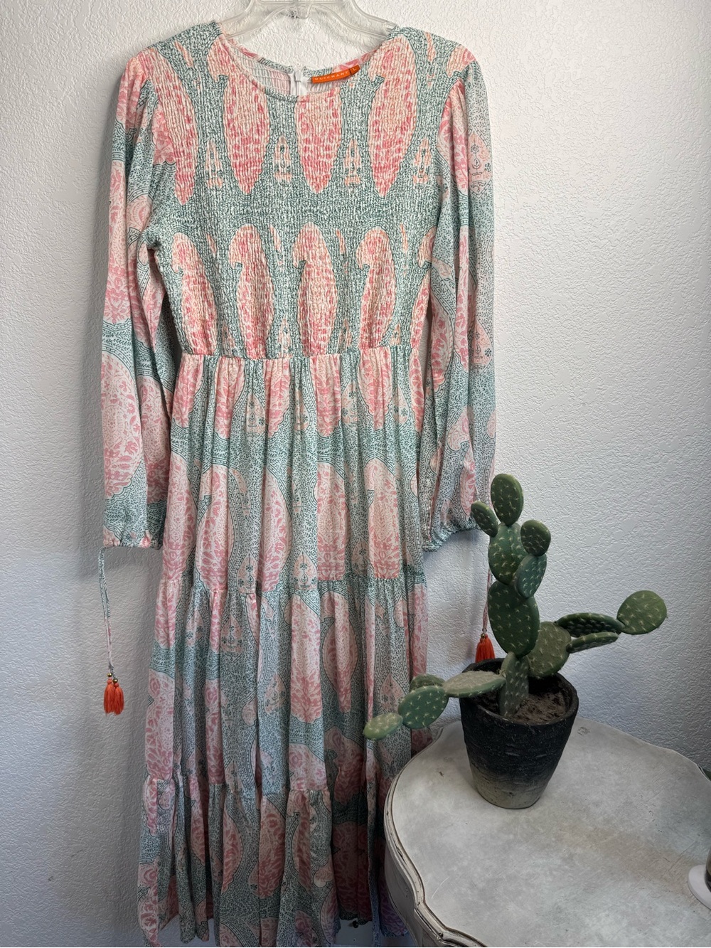 Oliphant smocked maxi dress size large